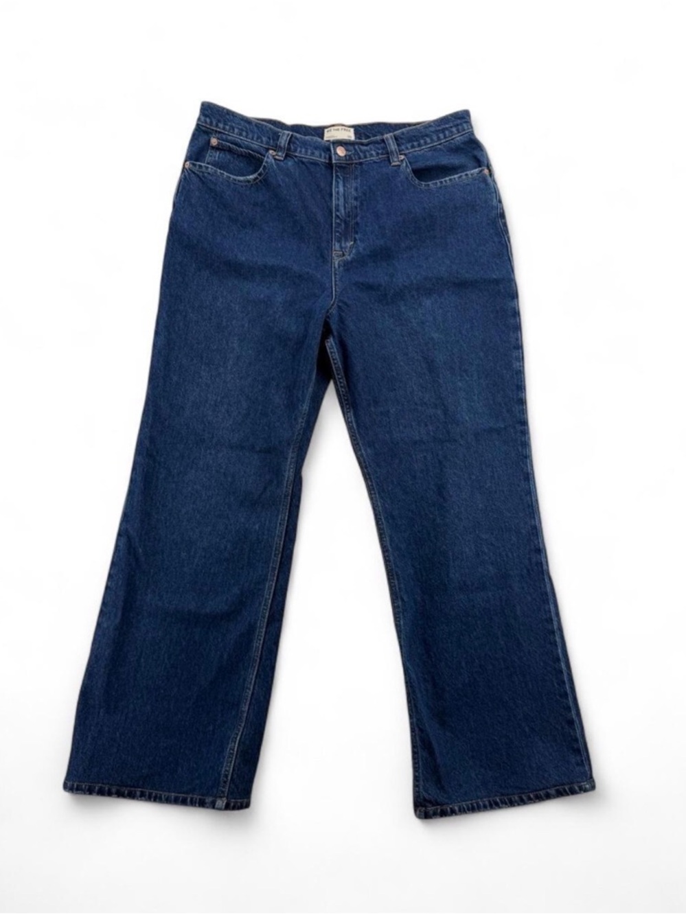 Women’s We The Free Free People Tinsley Baggy Dark Blue Wide Leg Jeans 33